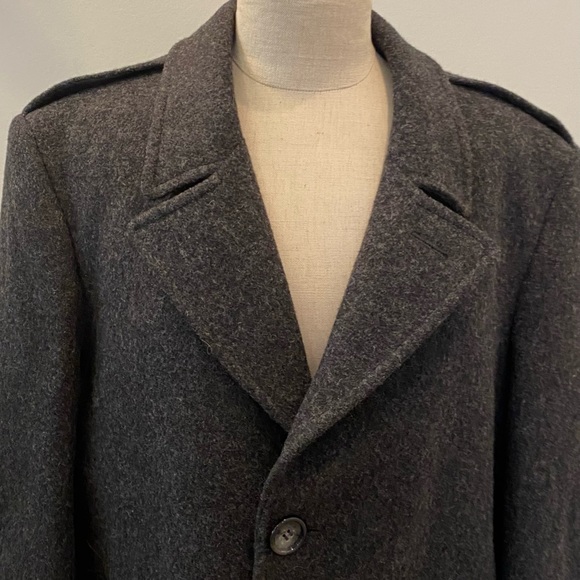 John Christian Collection International Mens Charcoal Gray Wool Coat / Size L - Picture 5 of 16